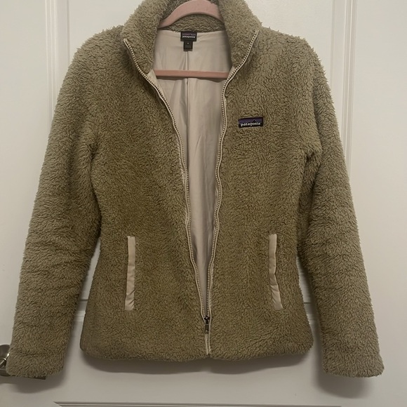 Patagonia Los Gatos Teddy Sherpa Fuzzy Jacket Full Zip Tan Beige Size Small - Picture 7 of 11